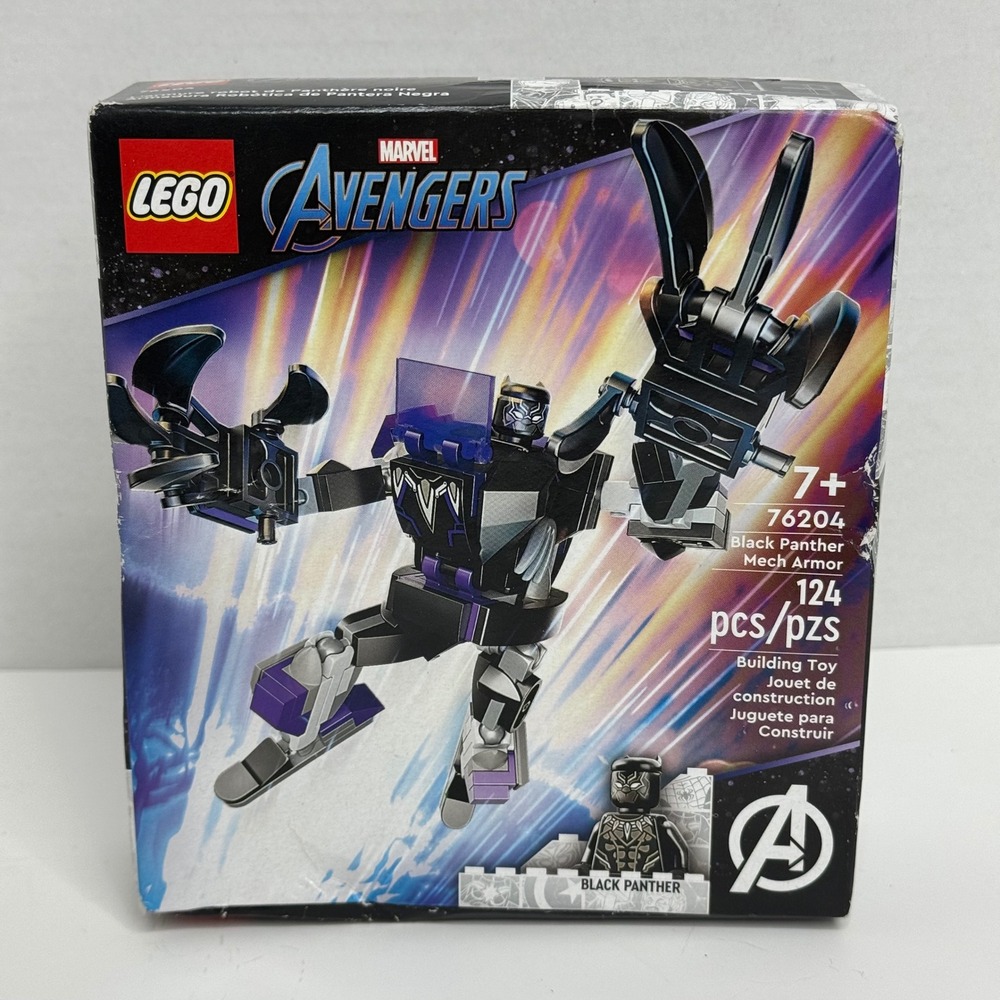 LEGO Marvel Avengers Black Panther Mech Armor 76204 Building Toy Set 124 Pcs New